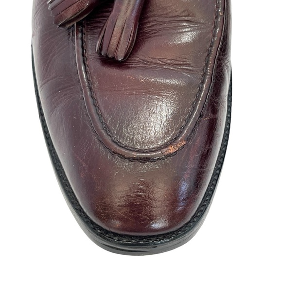 Freeman Free-Flex Men’s Burgundy Leather Tassel Loafers Size 10.5 D - Picture 10 of 11